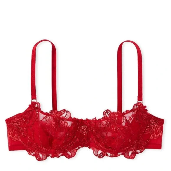 Victoria’s Secret Wicked Unlined Bow Embroidery Balconette Bra and Panty Set 36C - Picture 1 of 16
